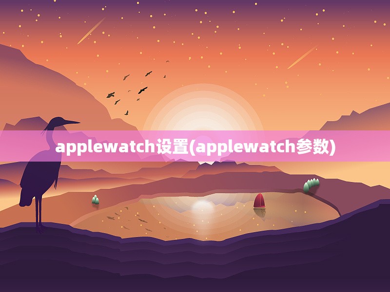 applewatch设置(applewatch参数)